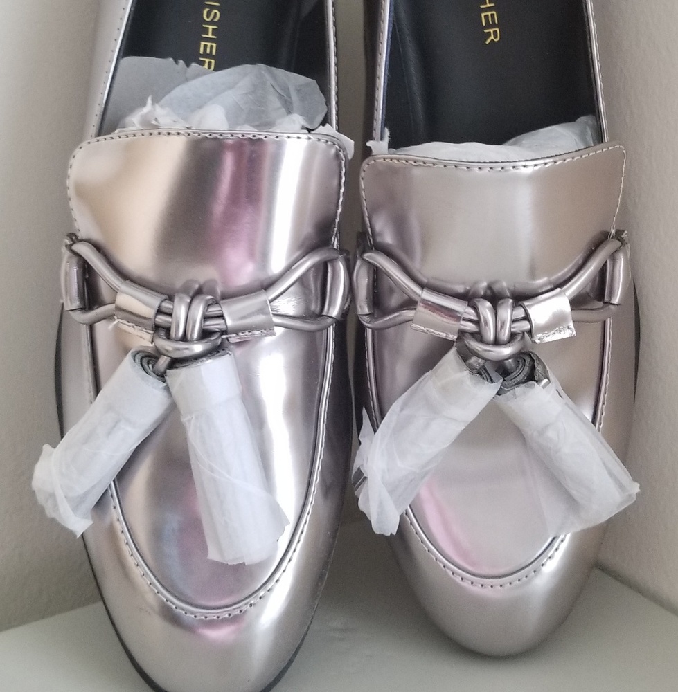 Silver Marc Fisher loafers